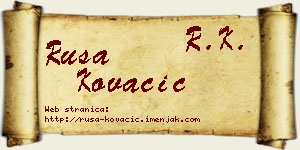 Rusa Kovačić vizit kartica